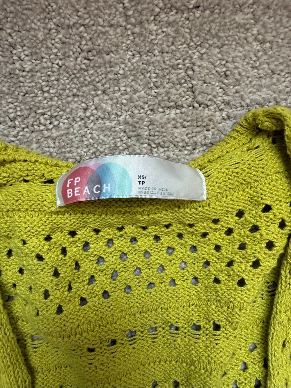 Free People Lime Green Crochet Knit Two-Piece Skirt Set - worn once! - Picture 2 of 2